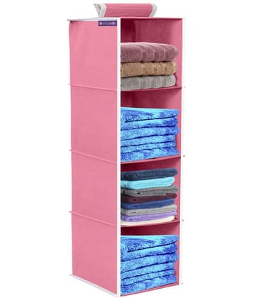 PrettyKrafts 4 Tiers Clothes Hanging Organizer, Wardrobe for Regular Garments, Shoes Storage Cupboard, Hanger Bag