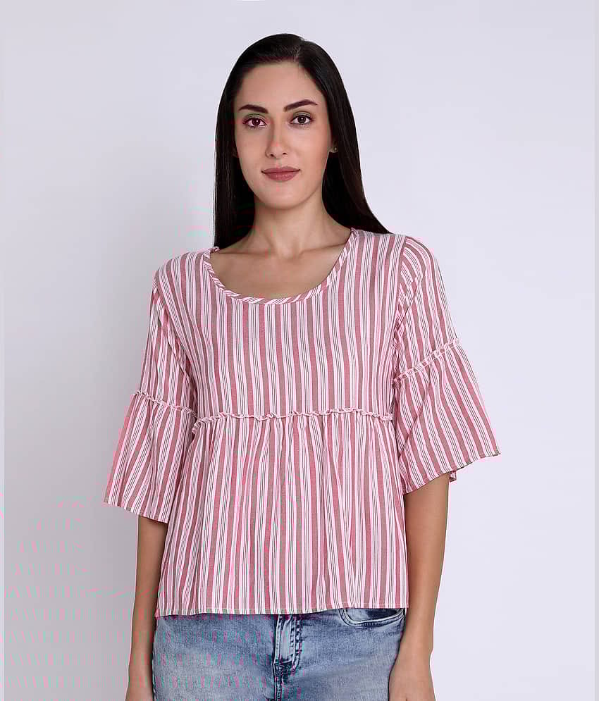 Chimpaaanzee - Pink Viscose Women's Empire Top ( Pack of 1 )