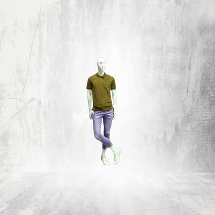 Men's Olive Polka Dot Polo and Lavender Jeans Set | Casual Style | Everyday Wear