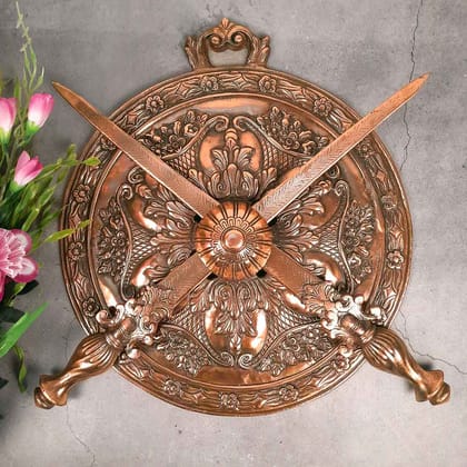 Sword & Shield Wall Hanging | Royal Samurai Dhal Talwar Wall Mount Set - For Home, Living Room Decor - 18 Inch
