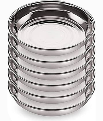 LEROYAL 6 Pcs Stainless Steel Steel Dessert Plate