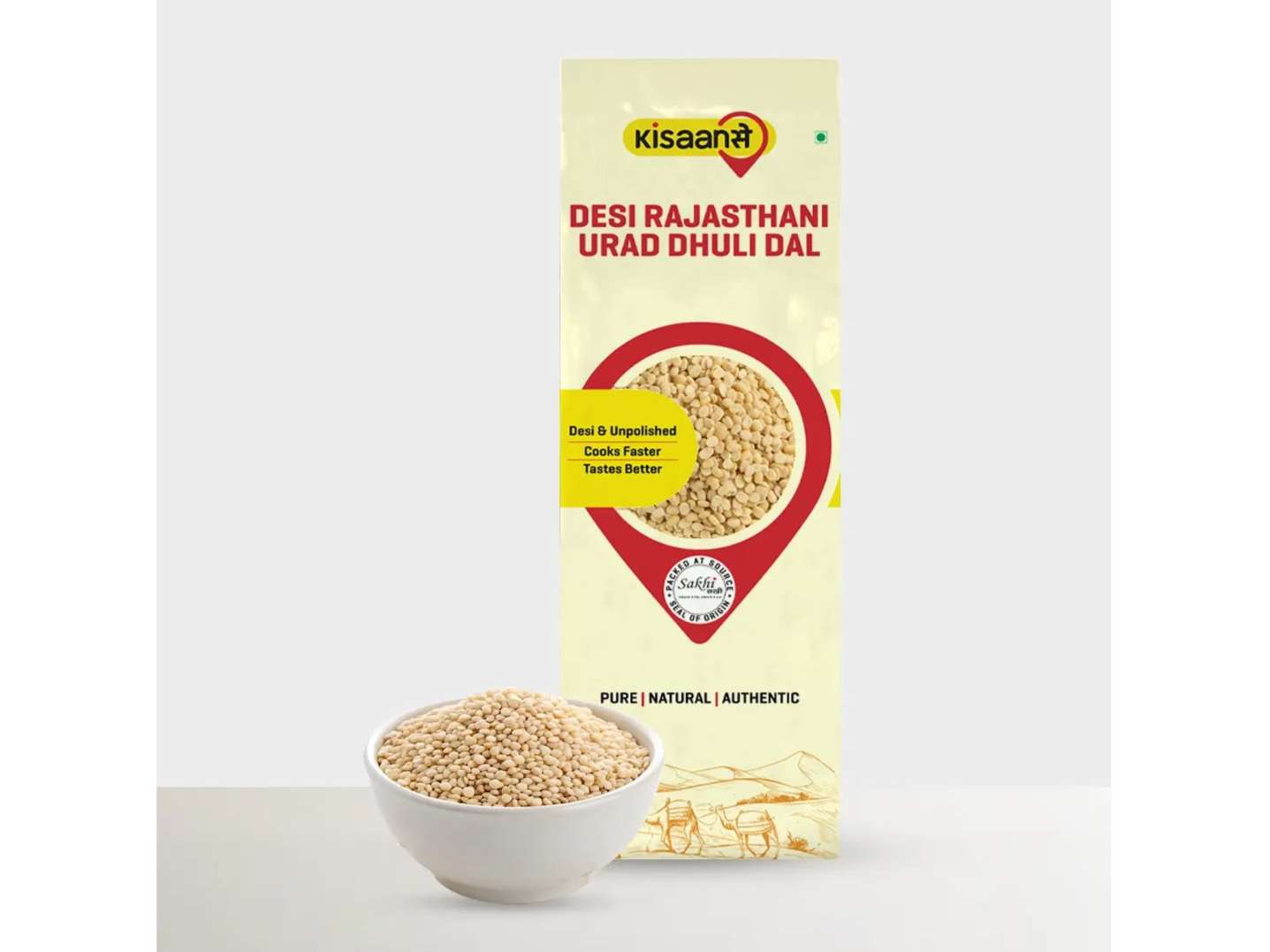 KisaanSay Desi Rajasthani Urad Dhuli Dal - 500 Gram