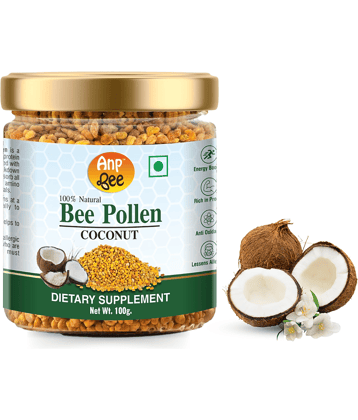 ANP BEE - Pure Natural Coconut Bee Pollen Granules Plant Protein Powder ( 1 gm Crunchy Coconut )