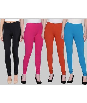 FnMe - Multicolor Cotton Women's Leggings ( Pack of 4 )