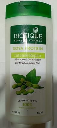 BIOTIQUE ADVANCED AYURVEDA SOYA PROTEIN INTENSE REPAIR SHAMPOO & CONDITIONER FOR DRY DAMAGED HAIR 180 ML