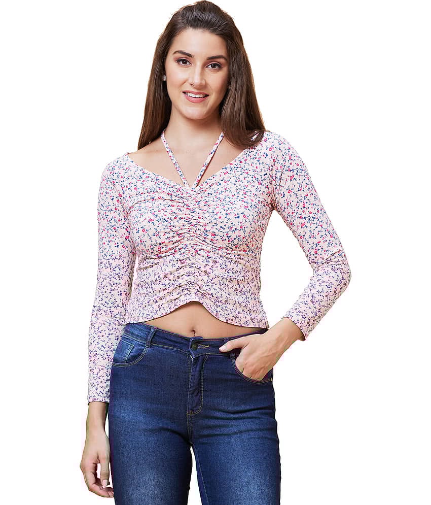 Globus - Pink Cotton Women's Crop Top ( Pack of 1 )