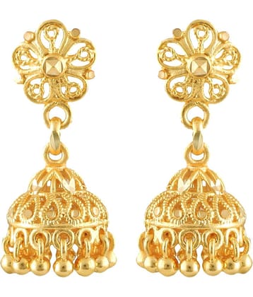 Vighnaharta - Golden Jhumki Earrings ( Pack of 1 )