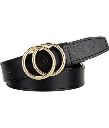 SUNSHOPPING Black PU Casual Belt