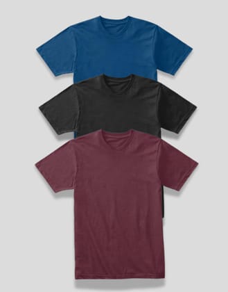 COMBO OF 3-- T-Shirt OF NOKIA FABRIC 180 GSM BIO -WASH-XL