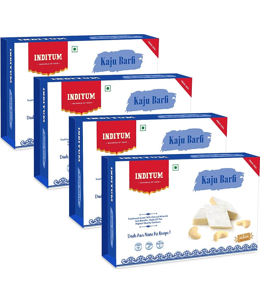 Indiyum Mithai Kaju Barfi 200 gm Pack of 4