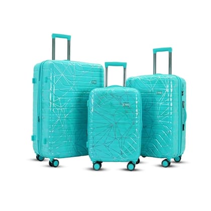 AMERICAN TRAVELLER Spider Trolley Bags Set of 3 Large Polycarbonate Expandable Hardshell Printed, Lightweight, Durable Travel Luggage Suitcase with Metallic Tone 8 Wheels 360 Rotatable (3, Green) AMERICAN TRAVELLER Spider Trolley Bags Set of 3 Large Polycarbonate Expandable Hardshell Printed, Lightweight, Durable Travel Luggage Suitcase with Metallic Tone 8 Wheels 360 Rotatable (3, Green)