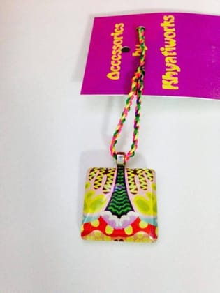 Snaky Square with a Vibgyor Reverse Glass Pendant