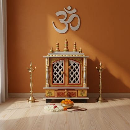 HandIcrafted Wooden Painted Temple