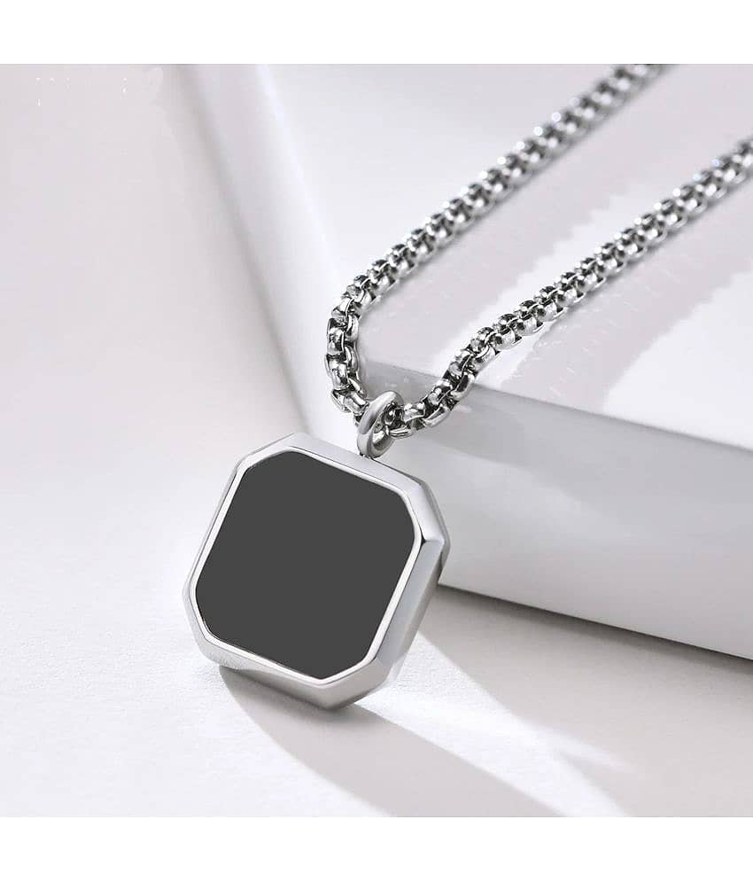 Fashion Frill Silver Chains For Men Stylish Locket Silver Chain Necklace For Men Boys Silver Plated Stainless Steel Chain