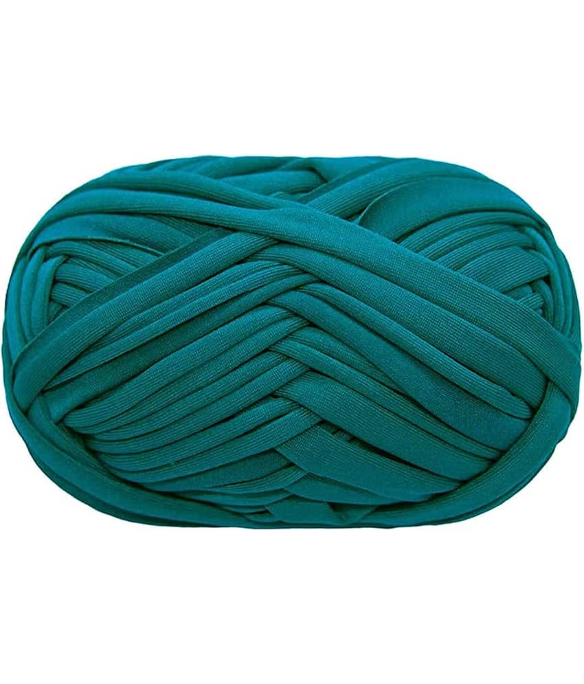 PRANSUNITA T-Shirt Yarn Carpet, Knitting Yarn for Hand DIY Bag Blanket Cushion Crocheting Projects TSH New 100 GMS (Turquoise)