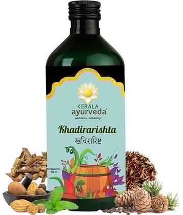 Kerala Ayurveda Khadirarishta 450Ml, Herbal Blood Purifier, For Acne Relief, Tonic For Sensitive Skin, For Pimple Free Skin, 100% Ayurvedic
