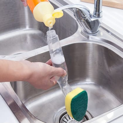 Liquid dispensing Scrub widely used for washing and cleaning utensils and all kitchen stuff to make them again clean and shiny.