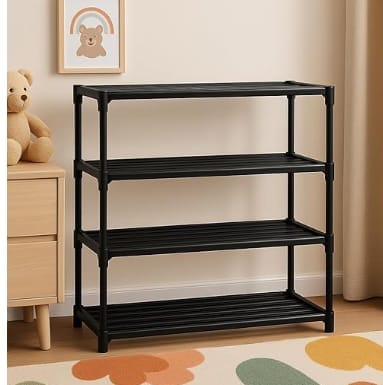 4-Tier Storage Shelves - Modern & Versatile Home Organization