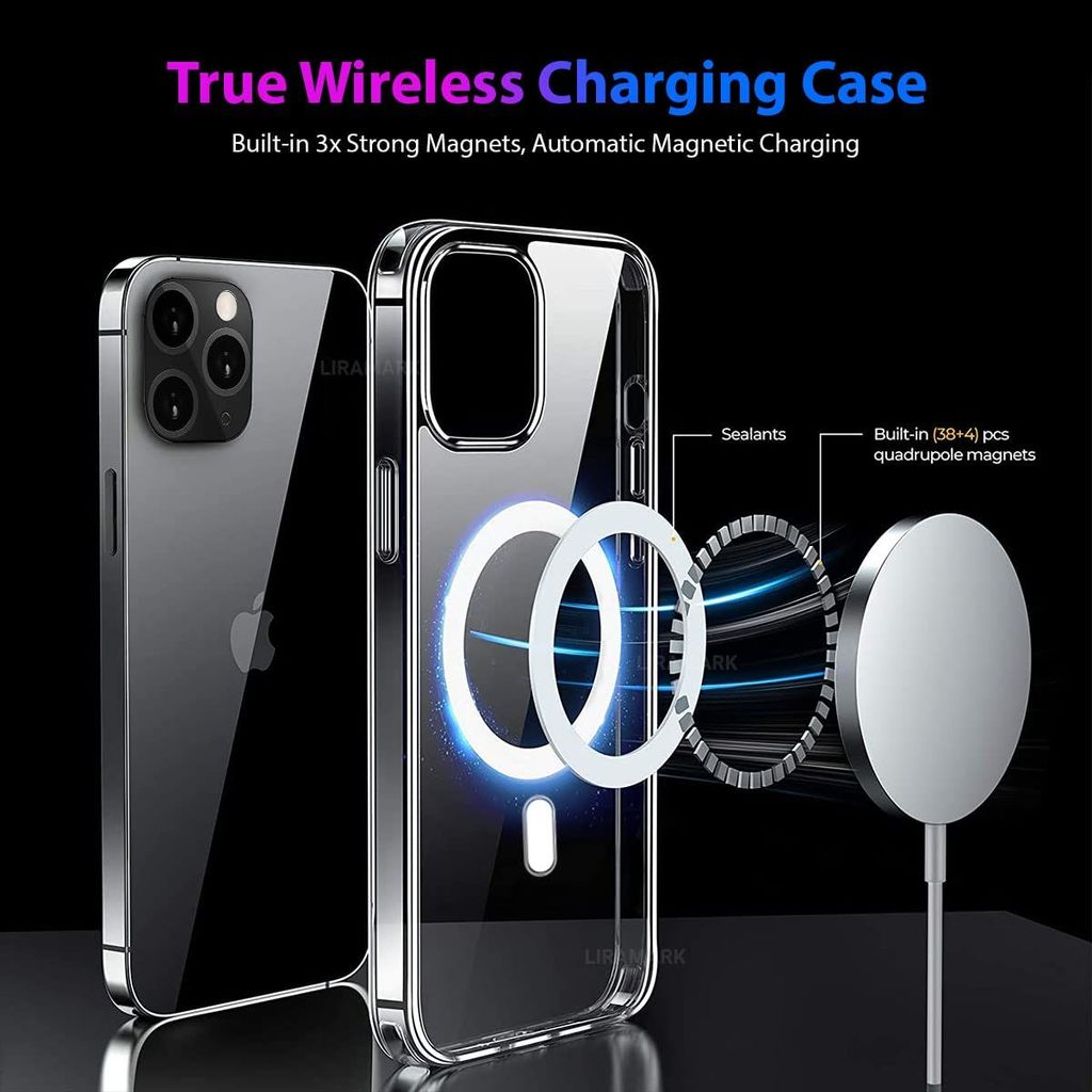 LIRAMARK Magnetic MagSafe Compatible Protective Clear Case for Apple iPhone 11 Pro Max (Transparent)