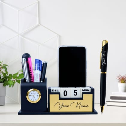 Engraved Desk Clock & Pen Set - Best Personalized Gift