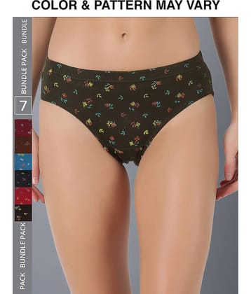 Dollar Lehar Super Combed Cotton Women's Printed Hipster Panty - Pack of 7 - (Print May Vary)