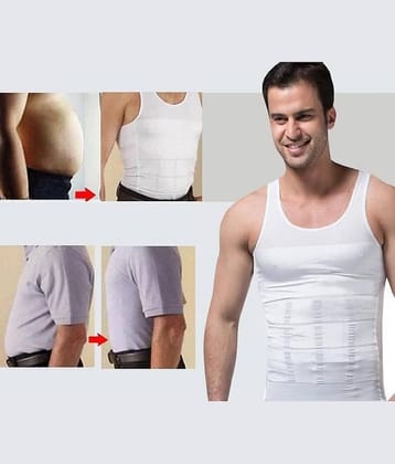 Shopeleven Pack of 1 Spandex Basic Vest For Men ( White )