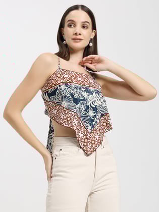 Boho Bandana Floral Scarf Top-Xs