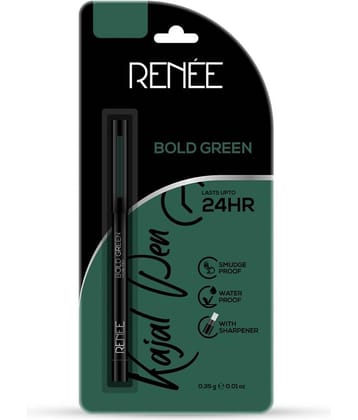 RENEE Kajal Pen with Sharpener Stark White, 24H Stay, Matte, Smudge-Proof (Stark White,0.35g)