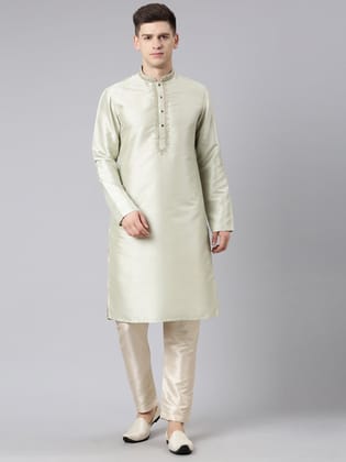 Sage Green Embroidered Kurta Set-Made To Measure / Only Kurta - No Lowers