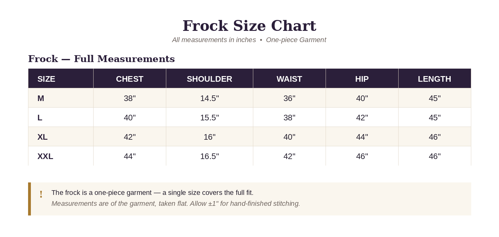Size Guide Size Guide