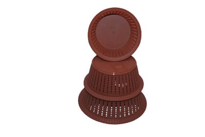 3 pcs brown basket set