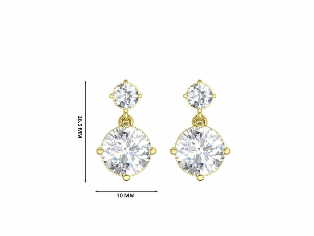 Illuminating Round Drop Solitaire Earrings
