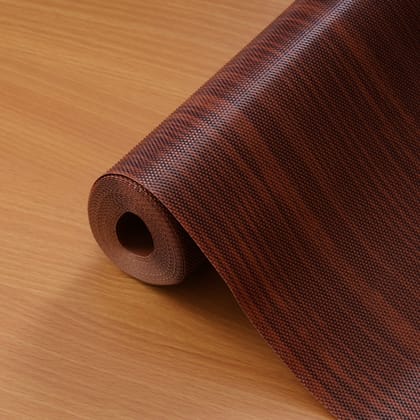 45cm x 10m Multipurpose Waterproof Wooden Printed Diamond Anti-Slip Shelf Liner Mat Brown-45cm x 10m
