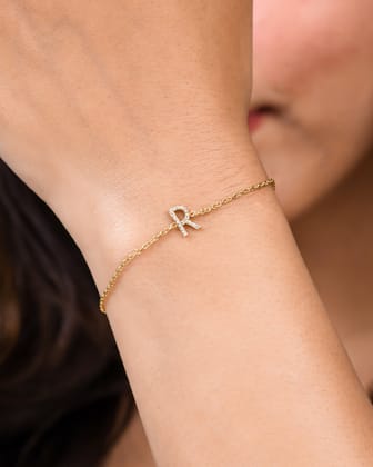 Tiny Initial Bracelet-5.5" + 1"