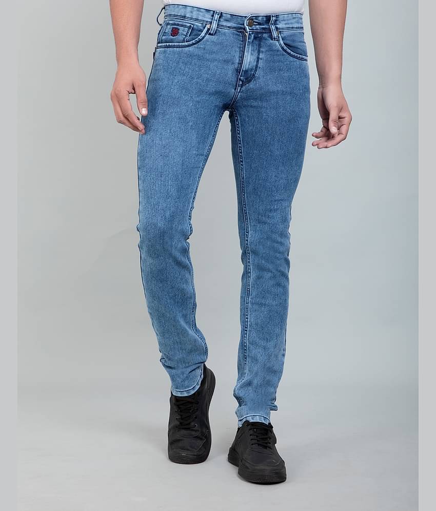 HJ 53 - Blue Cotton Blend Slim Fit Men's Jeans ( Pack of 1 )
