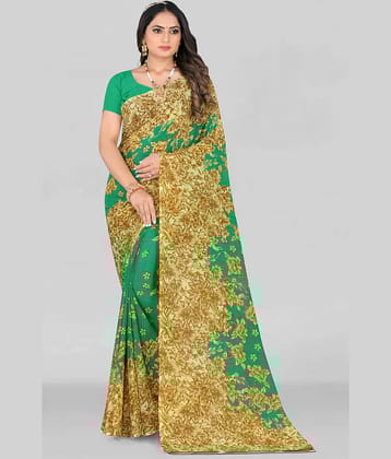 LEELAVATI Georgette Printed Saree With Unstitched Blouse Piece ( Multicolor )