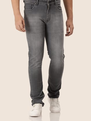 Amswan Premium Men'S Grey Dirty Wash Classic Fit Jeans-34