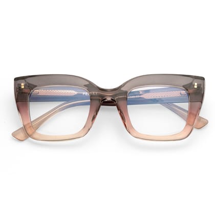 PERKEY Full Rim Retro Square Blue Light Cut & Antiglare Computer Eyeglasses For Women | Bold Style | - OPTL0016-C4-Small / Grey / Clear