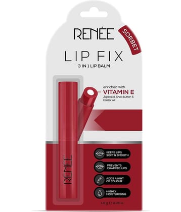 RENEE Lip Fix Lip Balm Sorbet, Heals Dry Lips, Shea Butter, Vitamin E, 4.5g