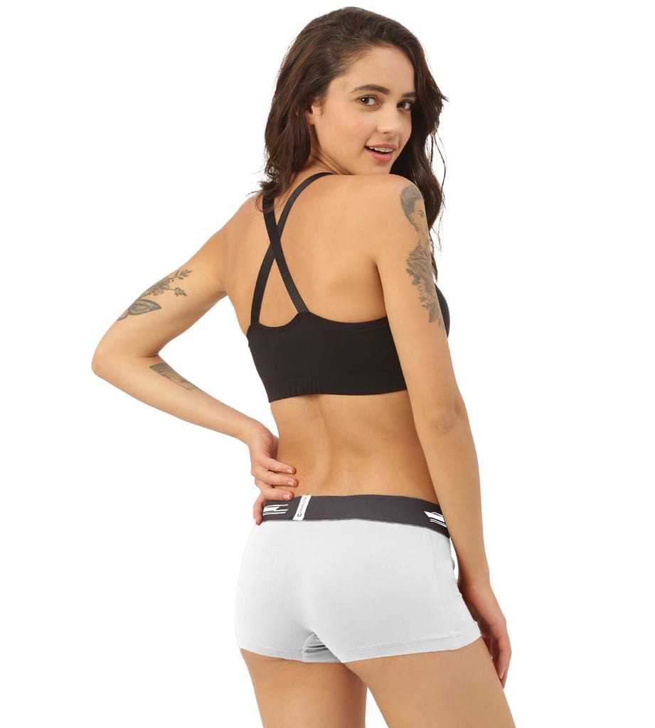 Freecultr Women's Underwear Antibacterial Micromodal Airsoft | Boy Short - Non-Itch, No Chafing, Sweat-Proof Comfort Pack of 1-Cloud White