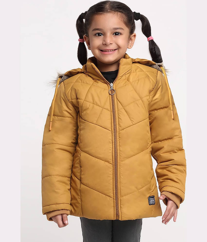 VERO AMORE Girls Polyester Quilted & Bomber For ( Pack of 1 , Black )