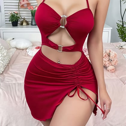 LOVEBIRD Babydoll Chemise O-Ring Cut-Out Design DN801
