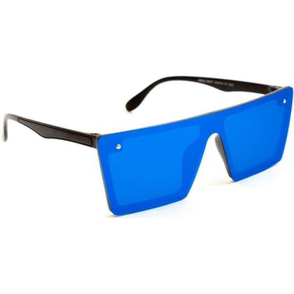 Dervin Unisex Rectangular Sunglasses (Blue)