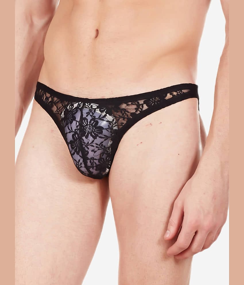 La Intimo Pack of 1 Nylon Briefs For Men's ( Black )