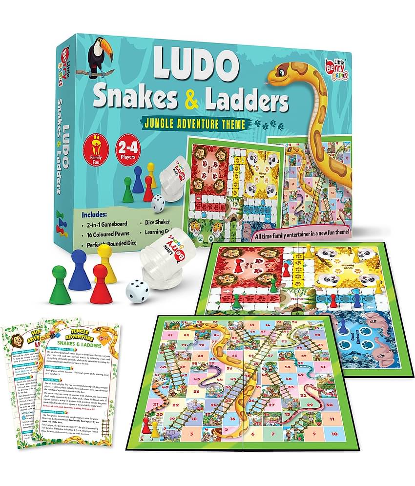 Ludo & Snakes Ladders Board Game Set for Kids- 2in1 Party & Fun Games Board Game
