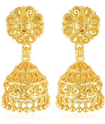 VIVASTRI Golden Jhumki Earrings ( Pack of 1 )