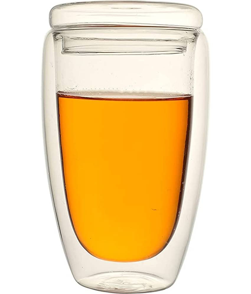 Baskety Double Walled Glass Coffee Mug 350 mL ( Pack of 1 )