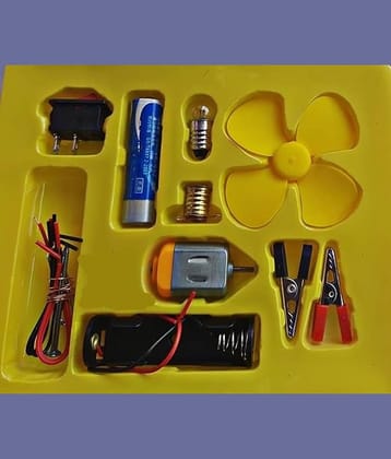 ECLET Science School Projects Experiment Kits Fan Light Bulb and Motor Electric Circuit Physics Practice Science Learning Skills Teaching Materials (Set of 10Pcs)