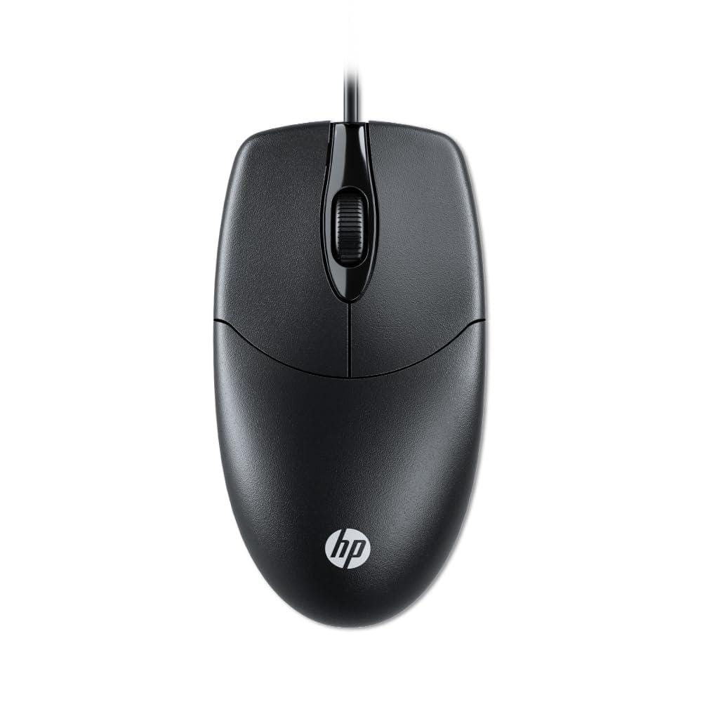 HP M050 3 Button Wired USB Mouse, 1200 DPI, Ergonomic Design, Optical Engine (Black)