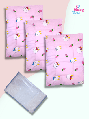 Baby Mats set of 4 ( 3 Mats+ 1 Plastic)-Baby Pink